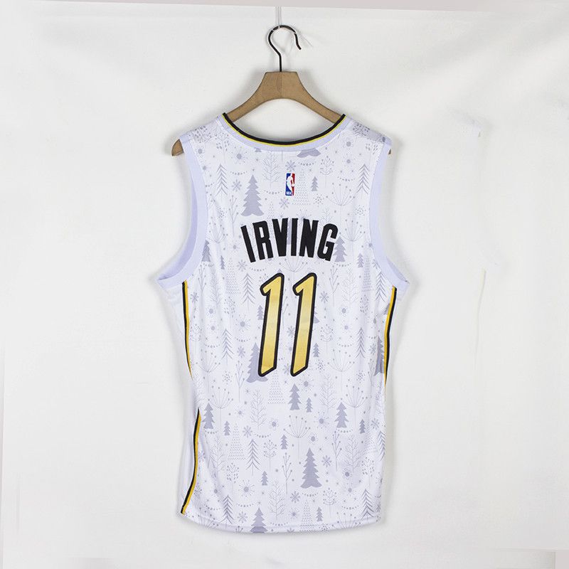 Men Brooklyn Nets 11 Irving White Christmas Edition Nike 2021 NBA Jersey